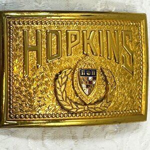 VTG The Johns Hopkins University 1950's Baltimore Brass Belt Buckle 2"x1.5"